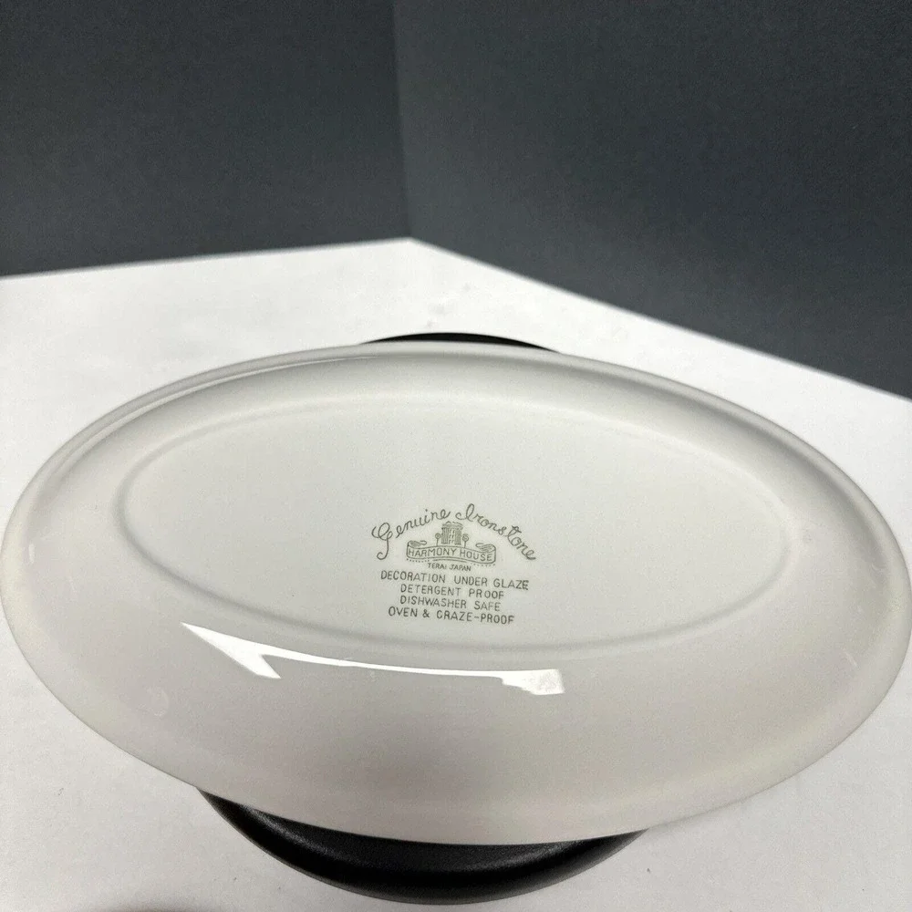 Harmony House Tierra Ironstone Gravy Boat With Ladle And Underplate 4251 Vtg